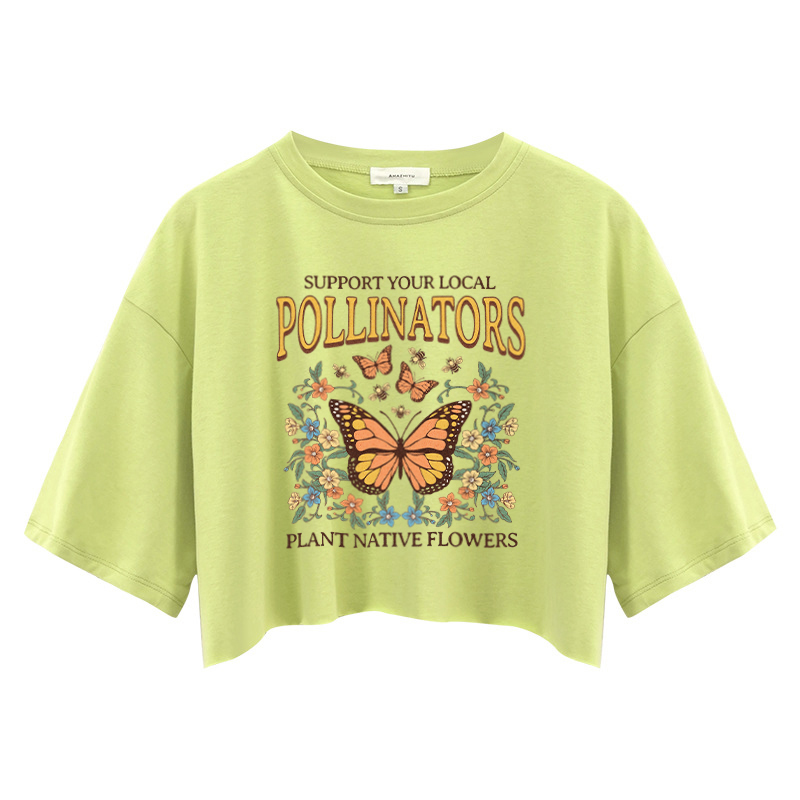 Tokyocanvas Native Garden Pollinator Crop Top