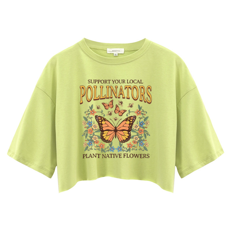 Tokyocanvas Native Garden Pollinator Crop Top