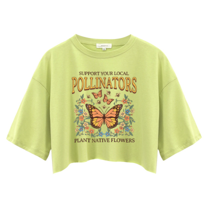 Tokyocanvas Native Garden Pollinator Crop Top