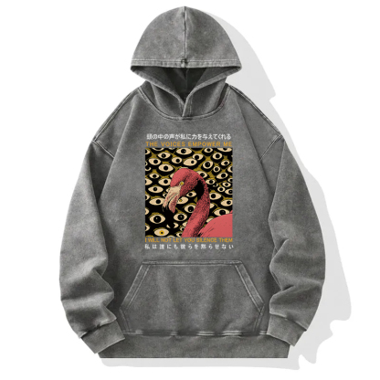 Tokyocanvas The Voices Empower Me Flamingo Washed Hoodie