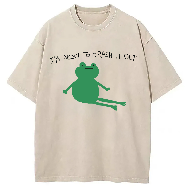 Tokyocanvas I'm About To Crash Tf Out Washed T-Shirt
