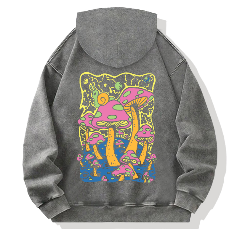 Tokyocanvas Mushroom World Back Washed Hoodie