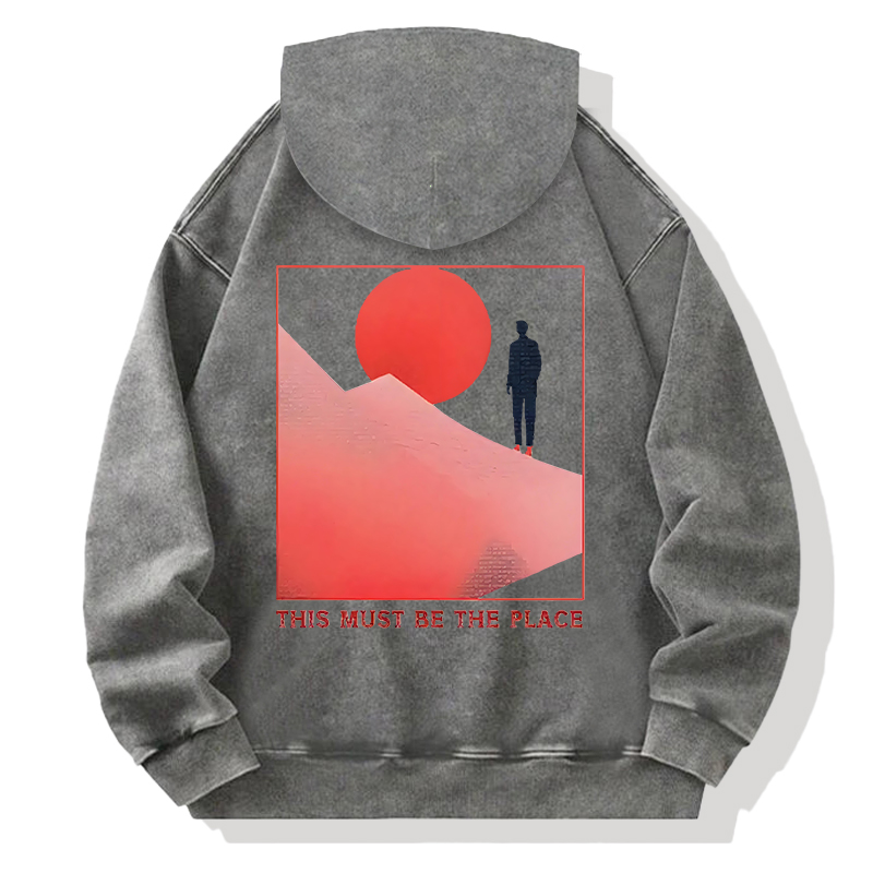 Tokyocanvas Must Be The Place Back Washed Hoodie
