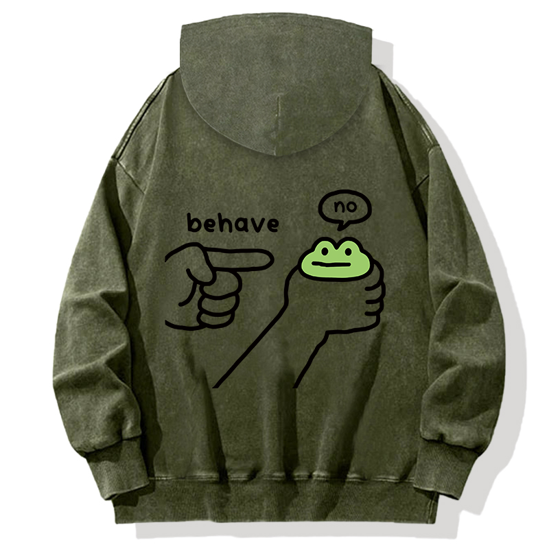 Tokyocanvas Dishonest Frog Back Washed Hoodie