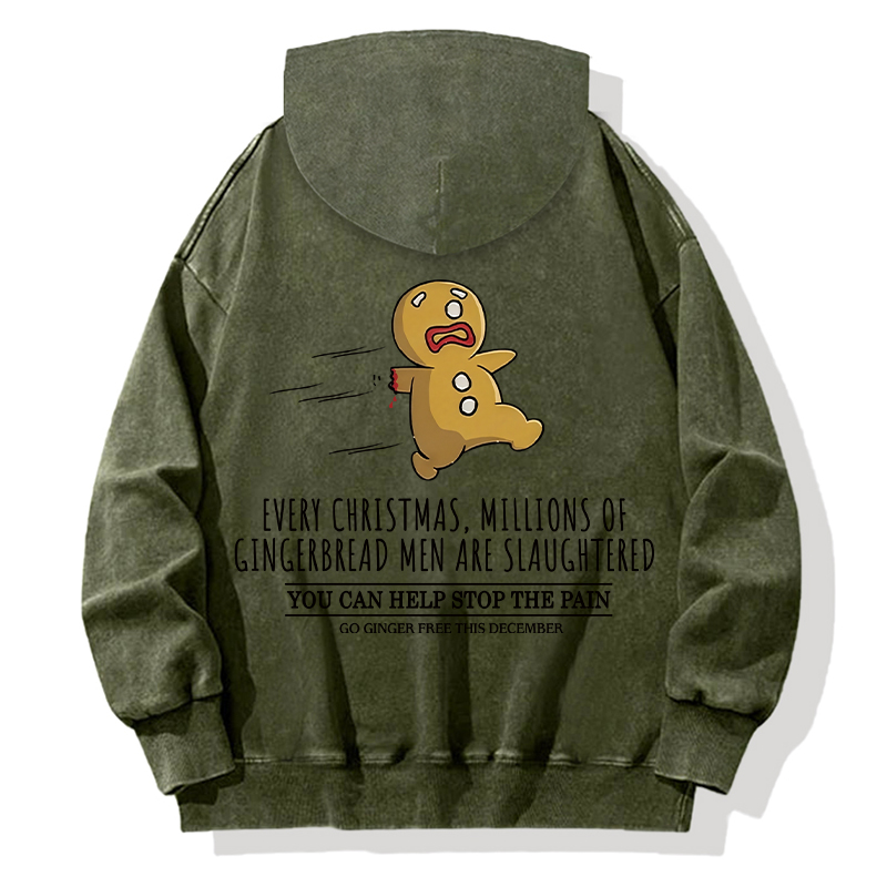 Tokyocanvas Gingerbread Man Disaster Back Washed Hoodie