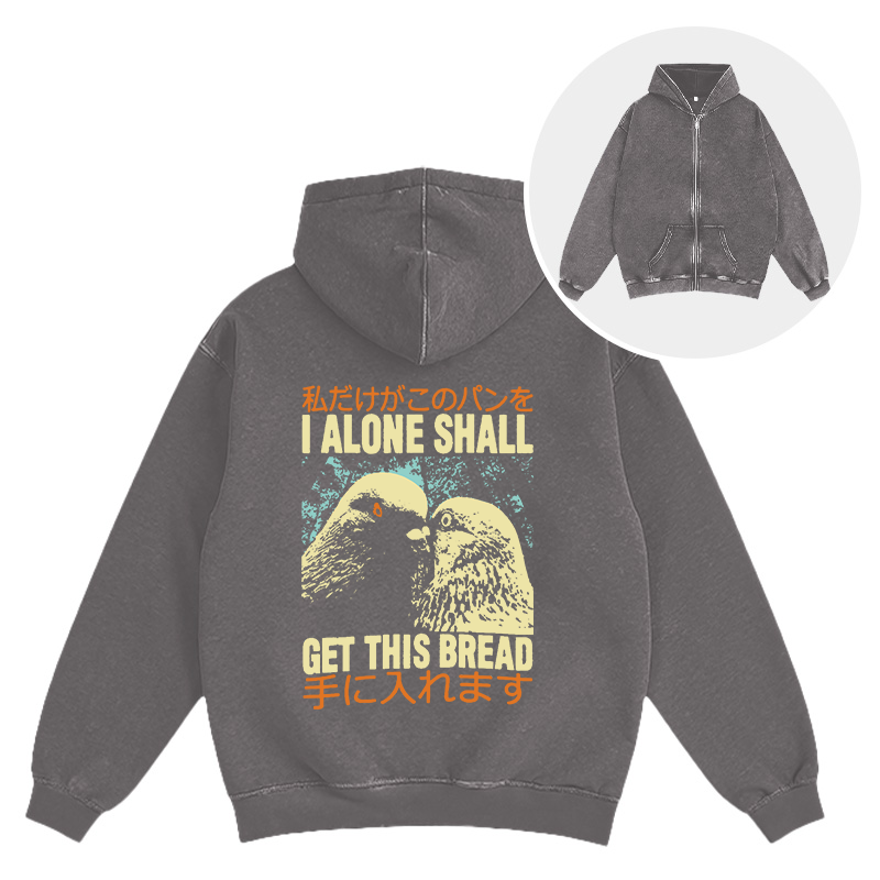 Tokyocanvas I Alone Shall Get This Bread Washed Zip Hoodie