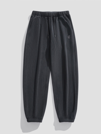 Tokyocanvas Metallic-tone D Cuffed Fleece Sweatpants