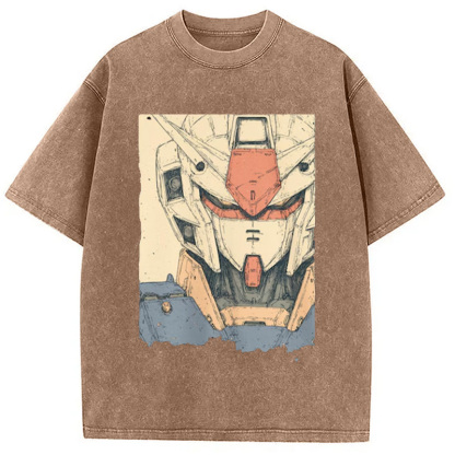 Tokyocanvas Hand-Drawn Mecha Robot Washed T-Shirt