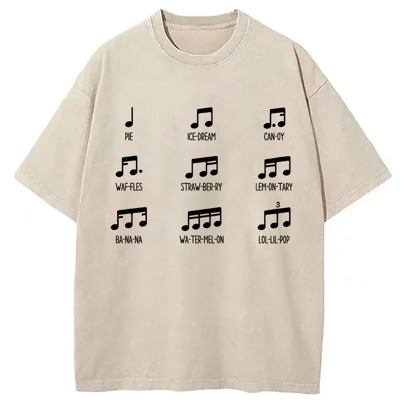 Tokyocanvas Food Word Pronunciation Washed T-Shirt
