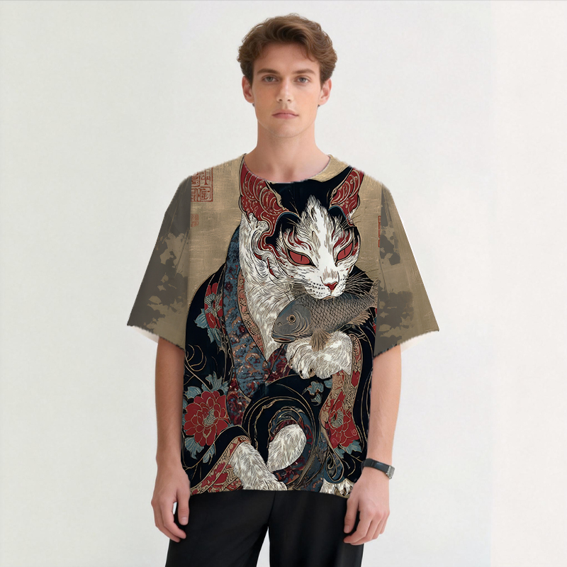 Tokyocanvas Cat Hell God Graphic Print T-shirt