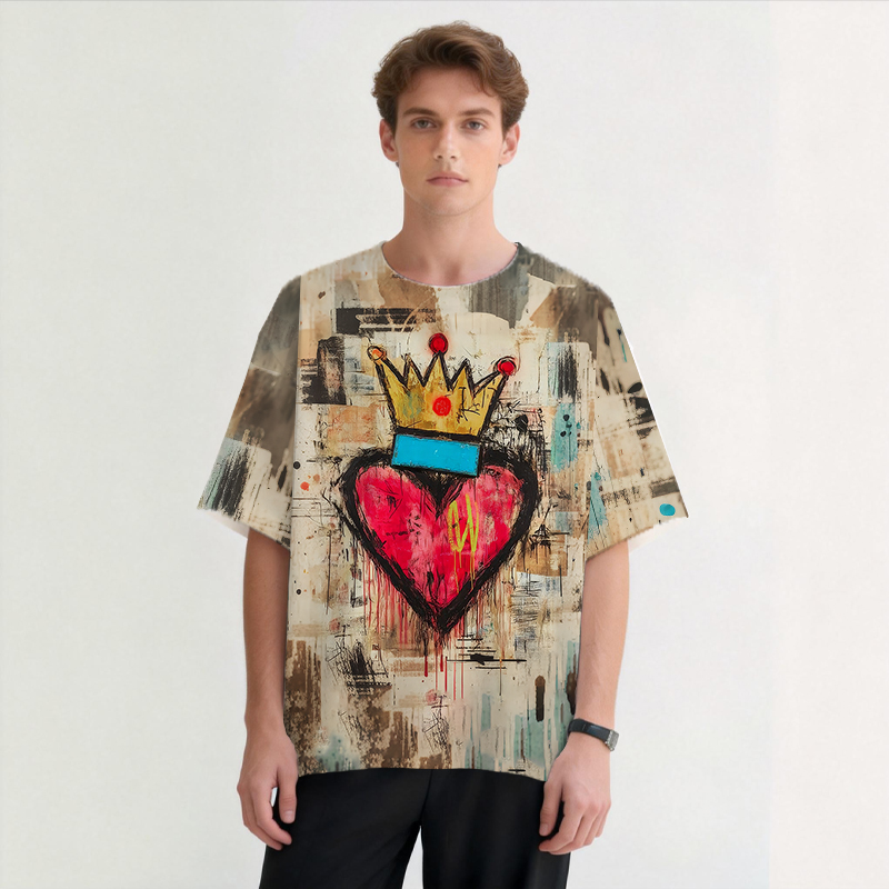 Tokyocanvas Crown and Heart Graphic Print T-shirt