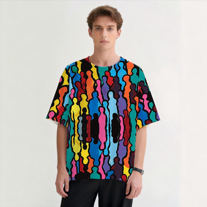 Tokyocanvas Vibrant Silhouette Graphic Print T-shirt