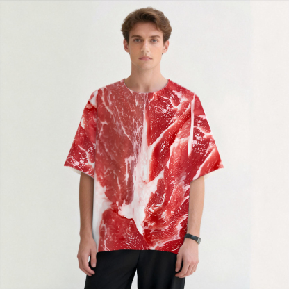 Tokyocanvas Raw Meat Prank Graphic Print T-shirt