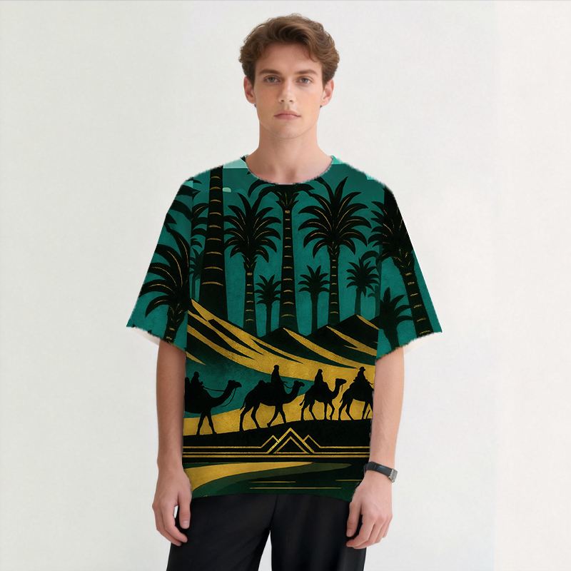 Tokyocanvas Midnight Caravan Graphic Print T-shirt