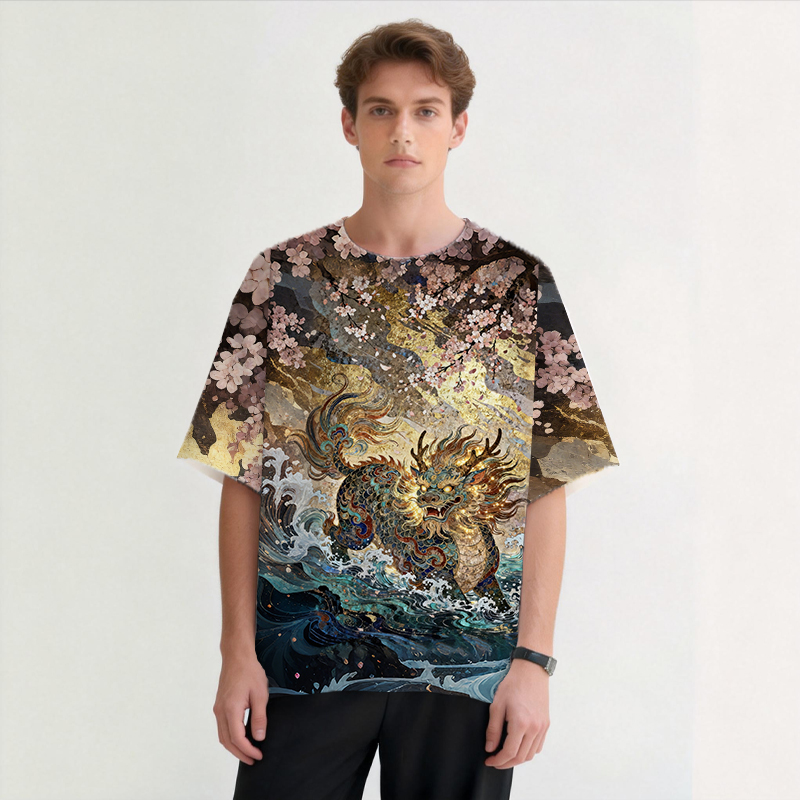 Tokyocanvas Auspicious Beast Qilin Graphic Print T-shirt