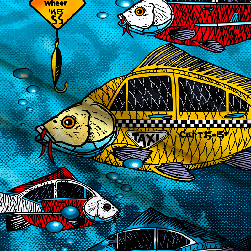 Tokyocanvas Fish Taxi Graphic Long-sleeve T-Shirt