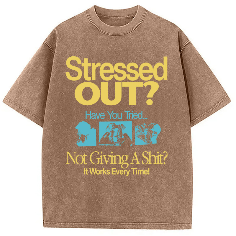 Tokyocanvas Stressed Out? Washed T-Shirt