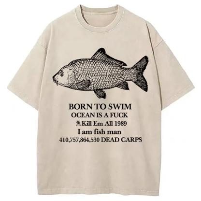 Tokyocanvas Born To Swim Washed T-Shirt