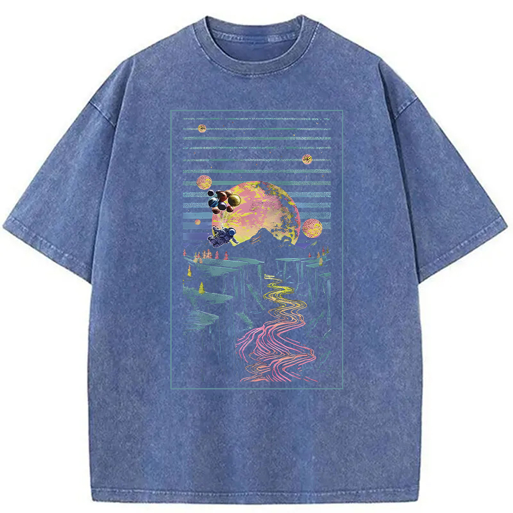 Tokyocanvas Moon And Balloon Washed T-Shirt
