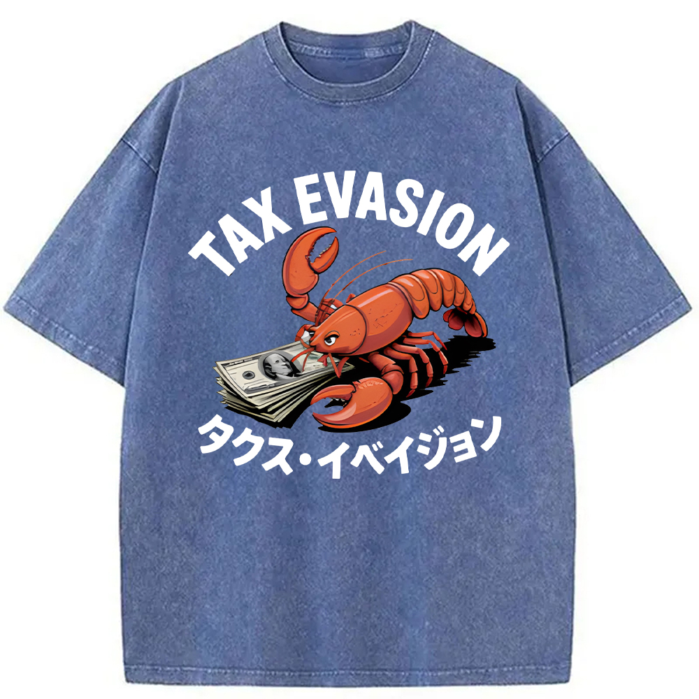 Tokyocanvas Tux Evasion Funny Washed T-Shirt