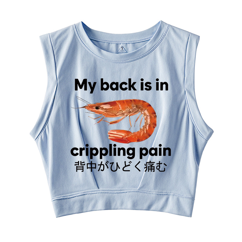 Tokyocanvas My Back Is In Crippling Pain Sleeveless Crop Top