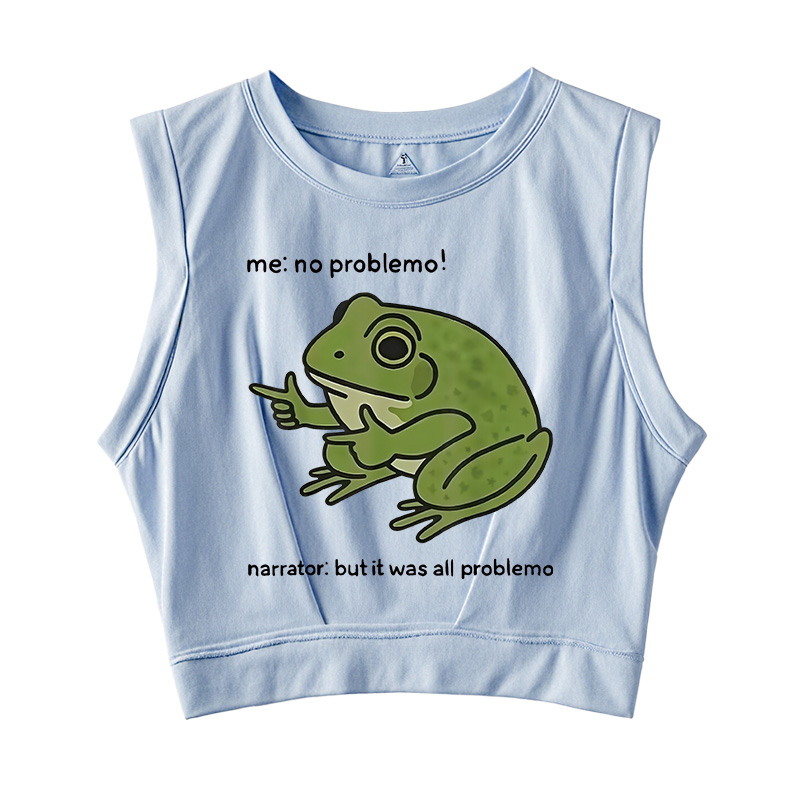 Tokyocanvas Stupid Frog Meme Sleeveless Crop Top
