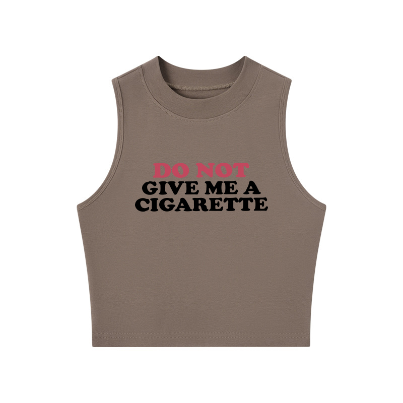 Tokyocanvas Do Not Give Me A Cigarette Crew Neck Crop Top