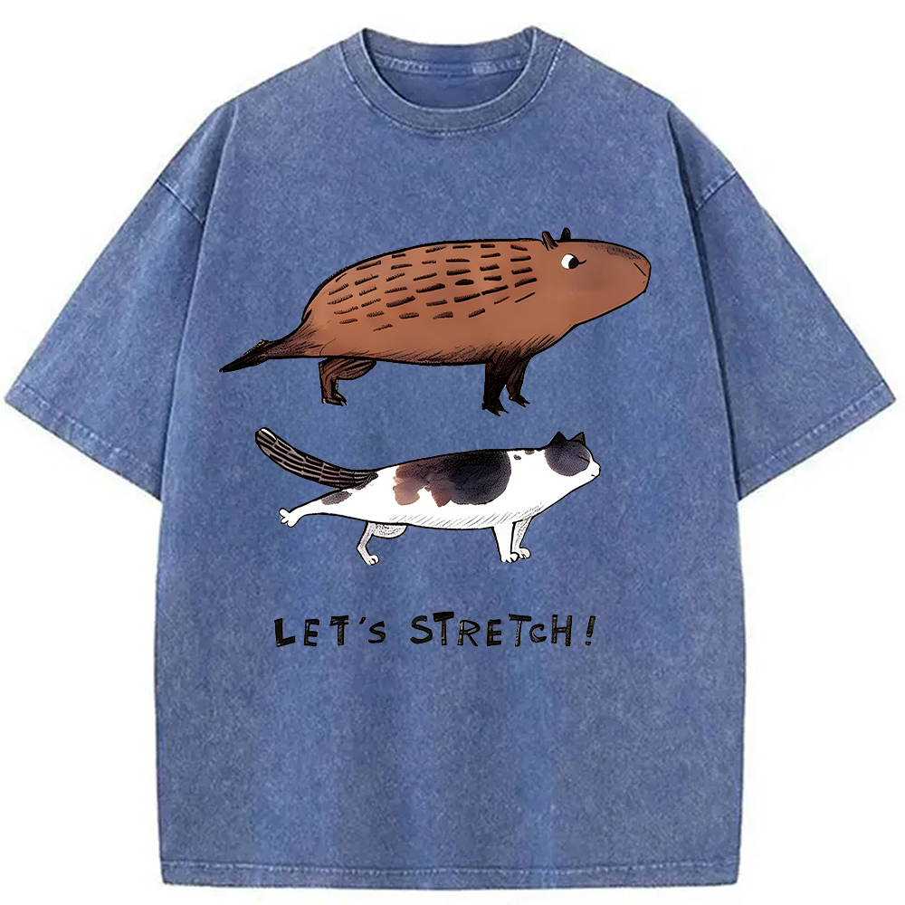 Tokyocanvas Let's Stretch Together Washed T-Shirt