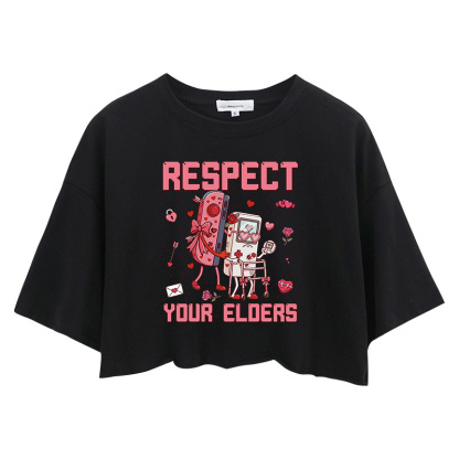 Tokyocanvas Vintage Respect Your Elders Crop Top