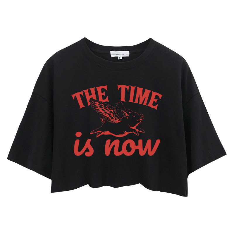 Tokyocanvas Flying Pig Crop Top