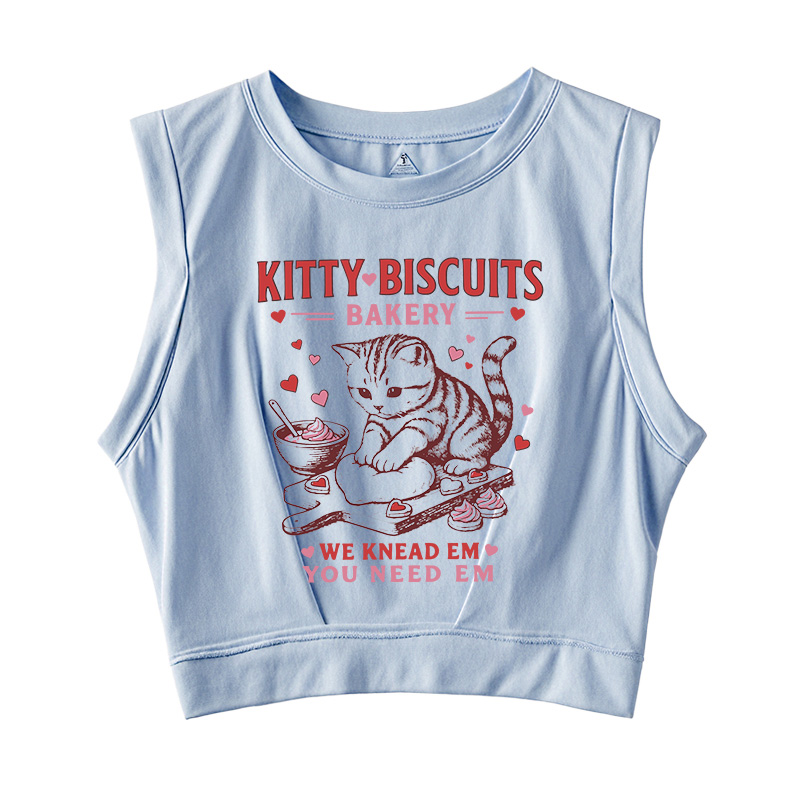 Tokyocanvas Kitty Biscuits Bakery Sleeveless Crop Top