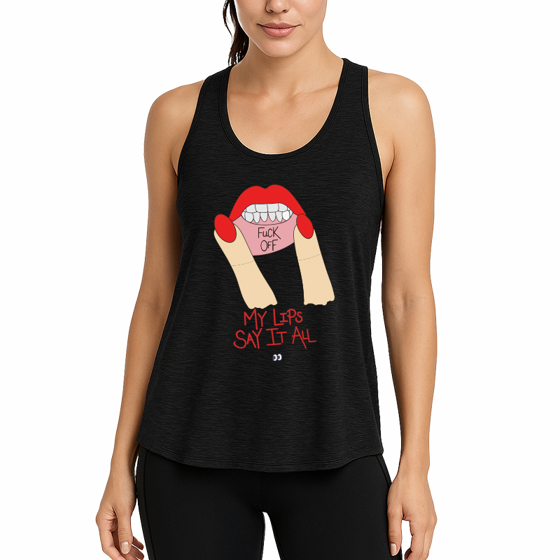 Tokyocanvas My Lips Say It All Fitness Tank