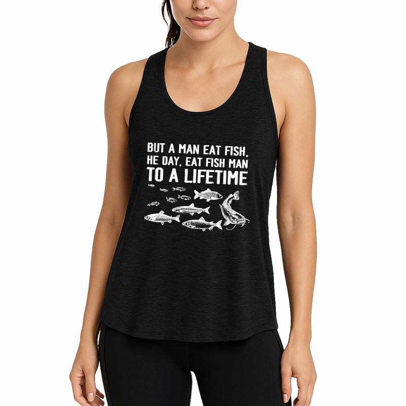 Tokyocanvas Buy a Man Eat Fish Fitness Tank