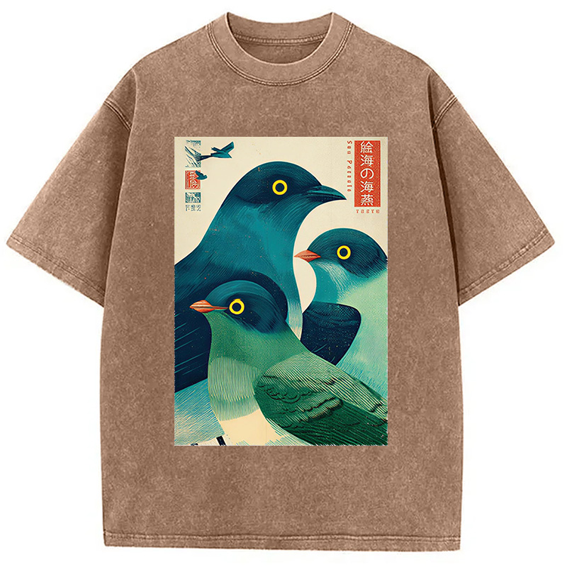 Tokyocanvas Petrels Of The Painted Sea Washed T-Shirt