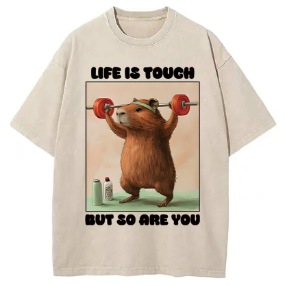 Tokyocanvas Capybara Lifting Washed T-Shirt