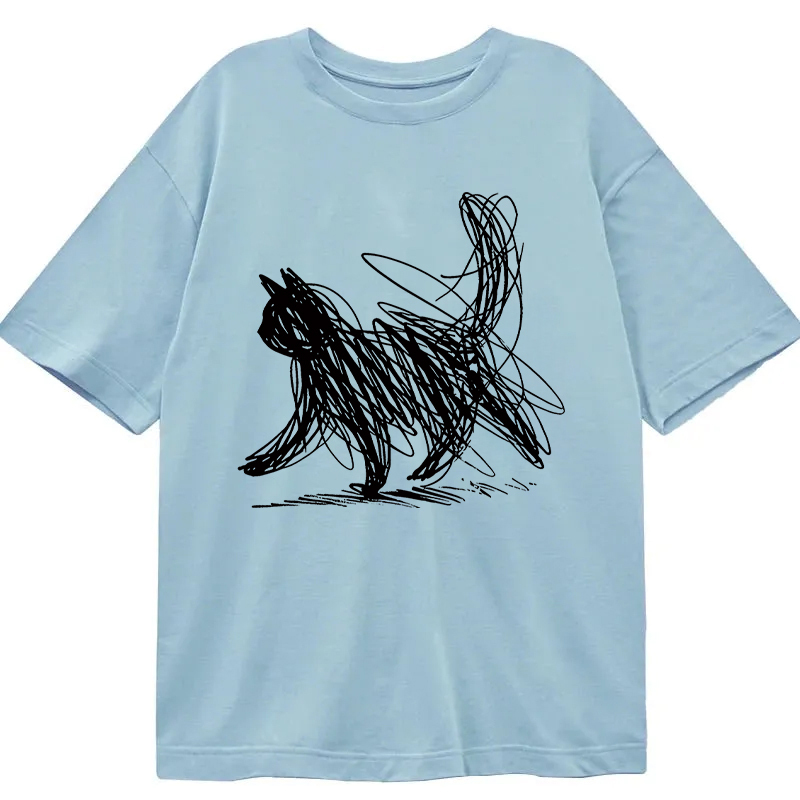 Tokyocanvas Minimalist Cat Art Classic T-Shirt