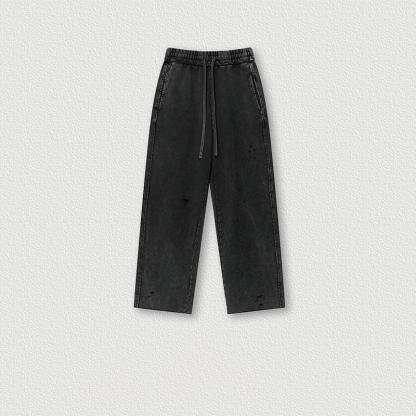 Tokyocanvas Vintage Distressed Rolled-up Ripped Sweatpants