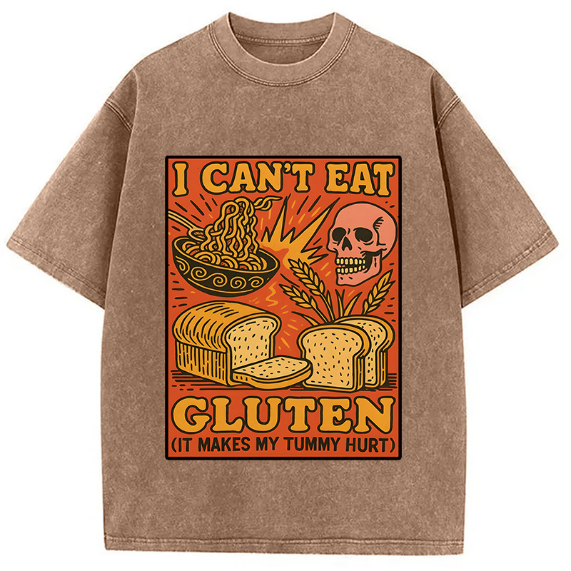 Tokyocanvas Funny Gluten Intolerance Meme Washed T-Shirt