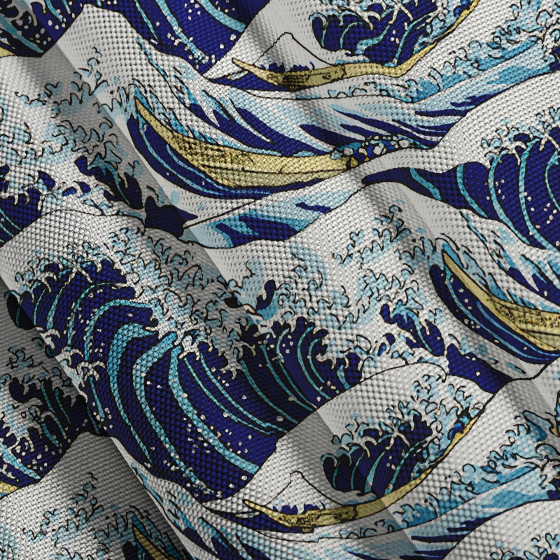 Tokyocanvas Japanese Great Wave Aloha Hawaiian Shirt