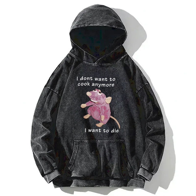 Tokyocanvas I Don't Want To Cook Anymore Washed Hoodie
