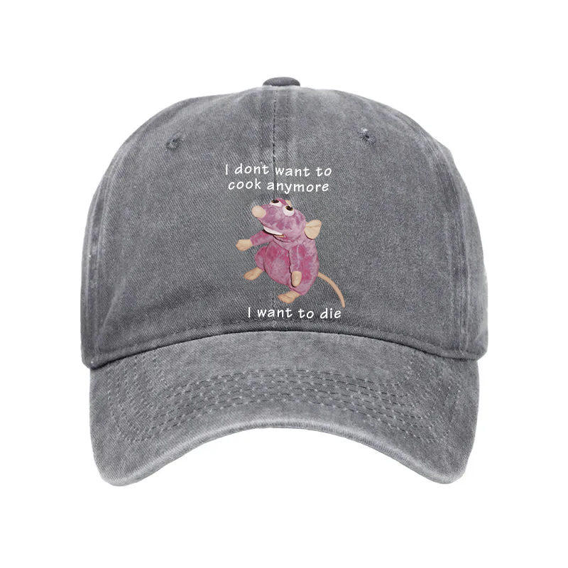 Tokyocanvas I Don't Want To Cook Anymore Washed Cap