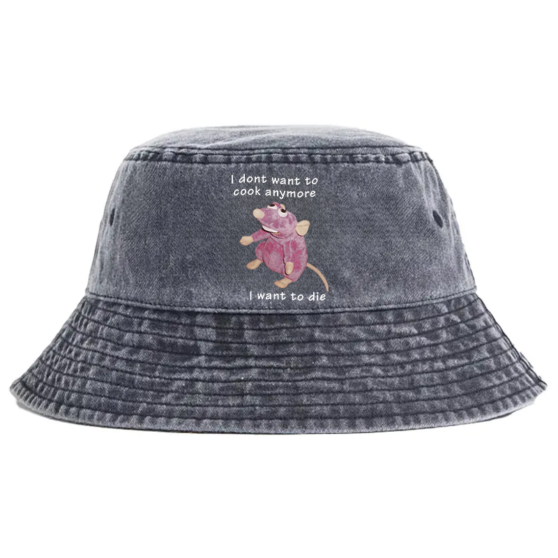 Tokyocanvas I Don't Want To Cook Anymore Washed Bucket Hat