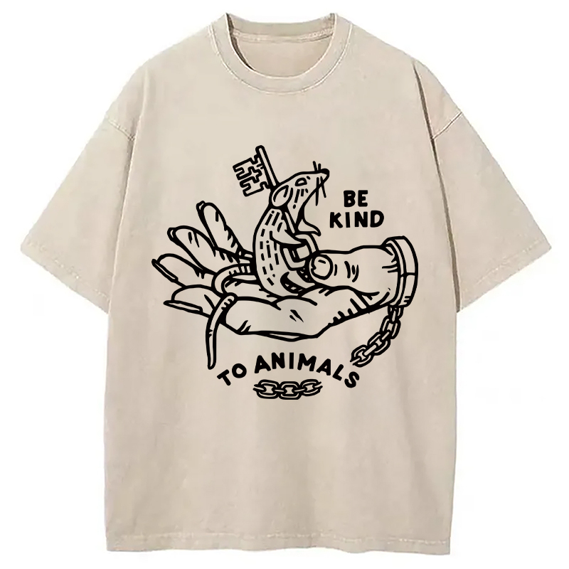 Tokyocanvas Be Kind To Animals Washed T-Shirt