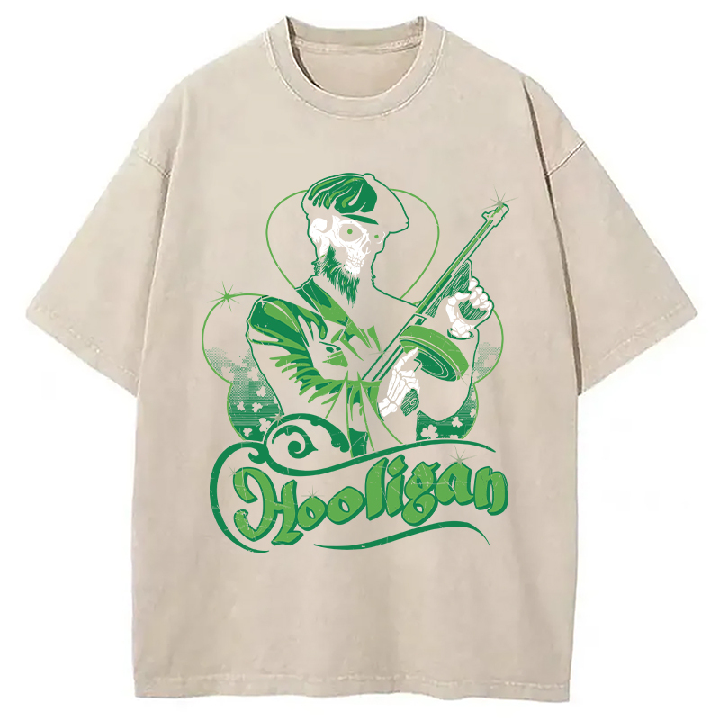 Tokyocanvas Hooligan Green Skeleton Washed T-Shirt