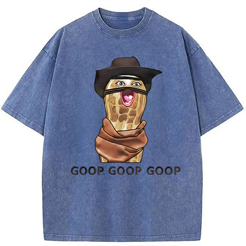 Tokyocanvas The Burnt Peanut Goop Funny Meme Washed T-Shirt