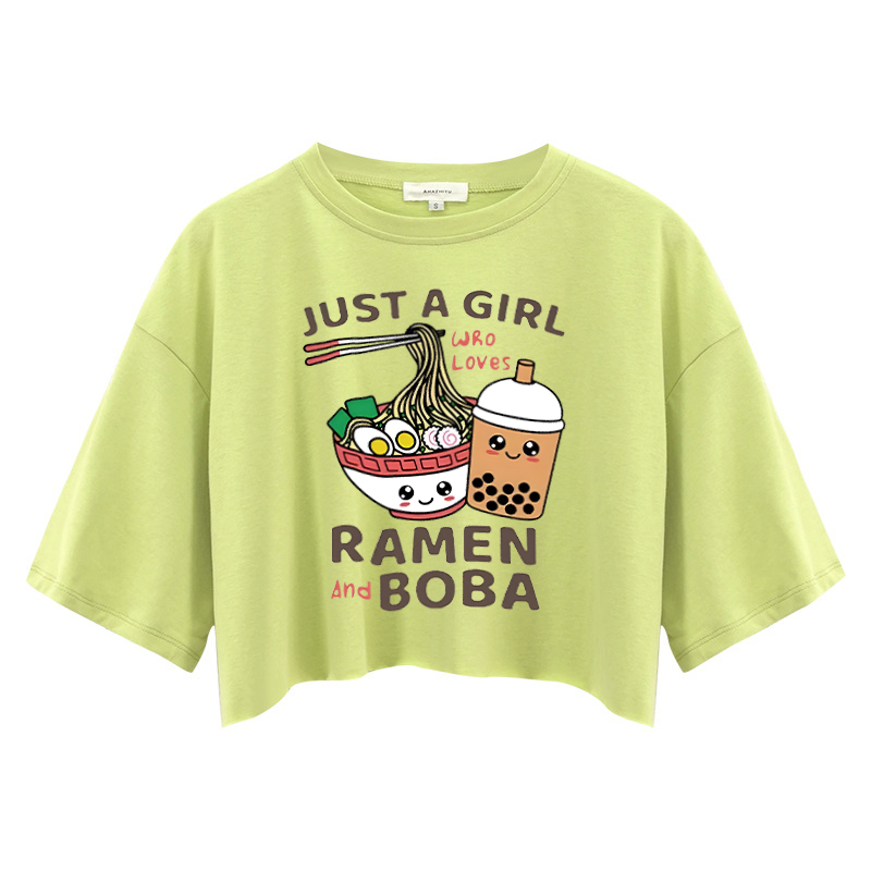 Tokyocanvas Ramen And Boba Crop Top