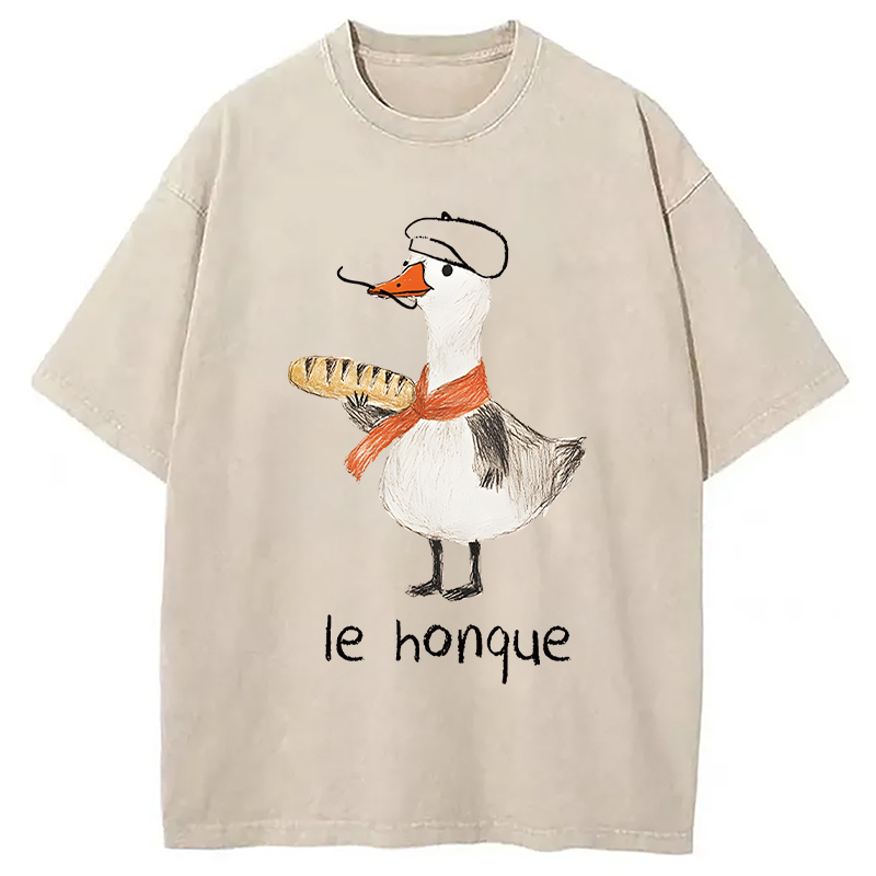 Tokyocanvas Funny French Goose Washed T-Shirt