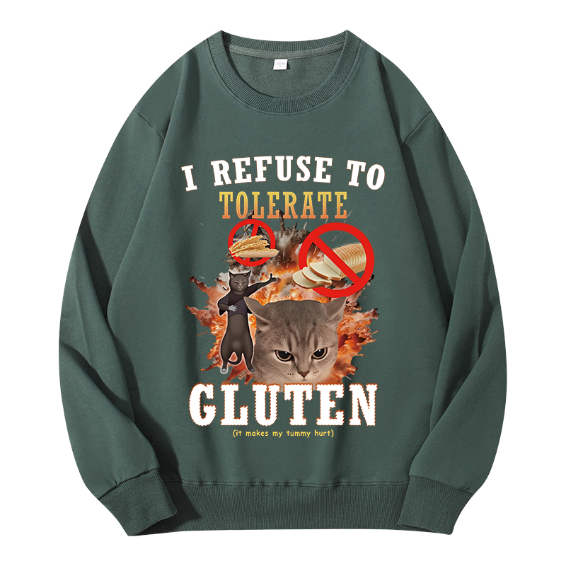 Tokyocanvas I Refuse to Tolerate Gluten Classic Sweatshirt
