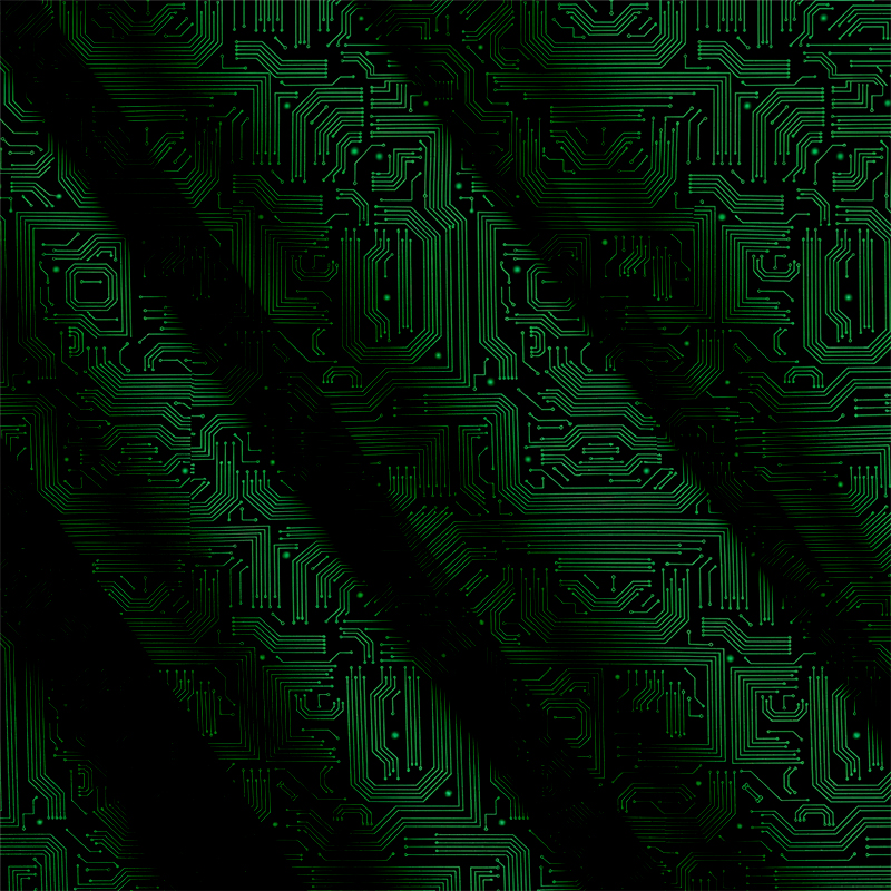 Tokyocanvas Green Computer Circuits Button Up Pocket Shirt