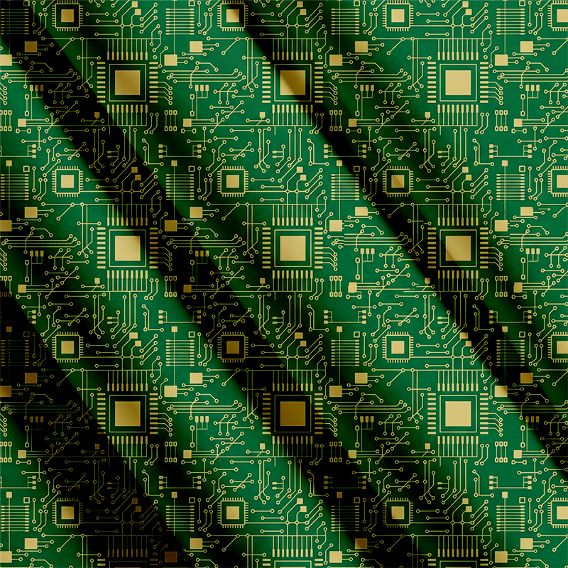 Tokyocanvas Technology Sense Circuit Board Button Up Pocket Shirt